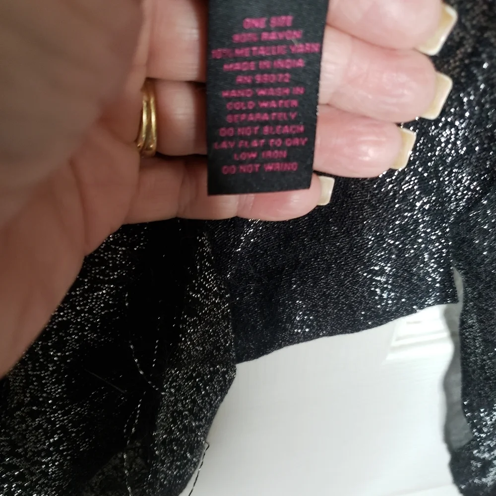India Black metallic scarf 55
